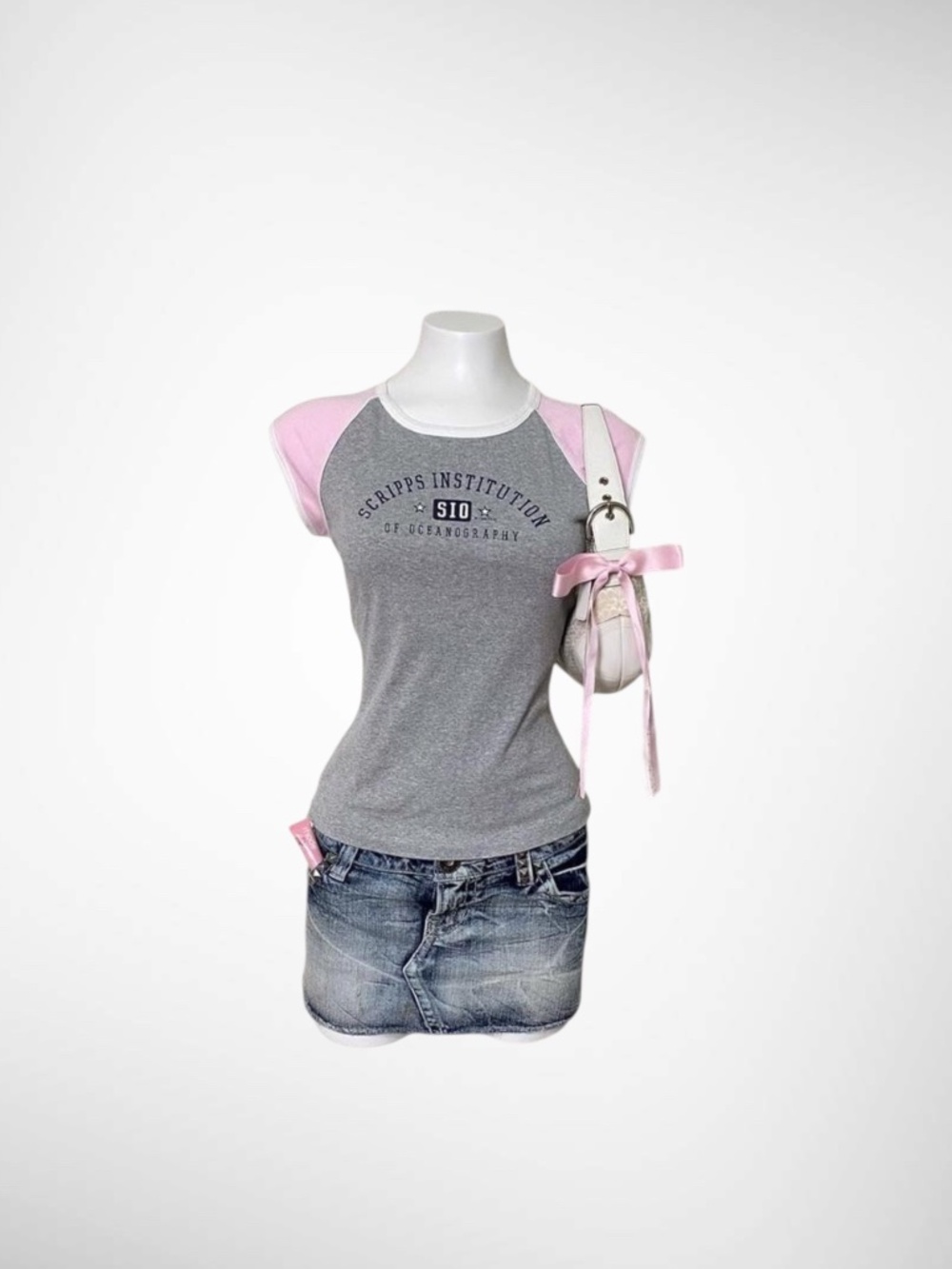 Vintage Tommy’s Designs Y2K Scripps Oceanography Pink Raglan Baby Tee